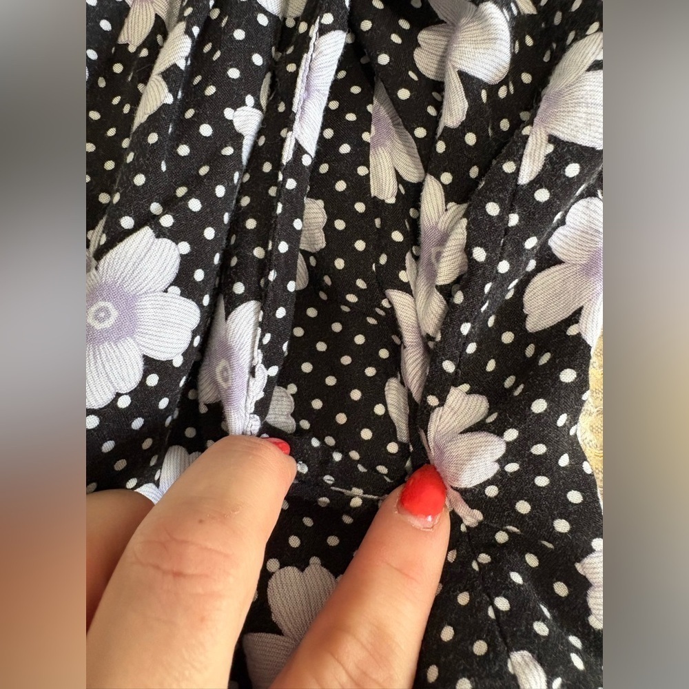 Jessica vintage short romper button front purple floral polka dot size large - Picture 7 of 11